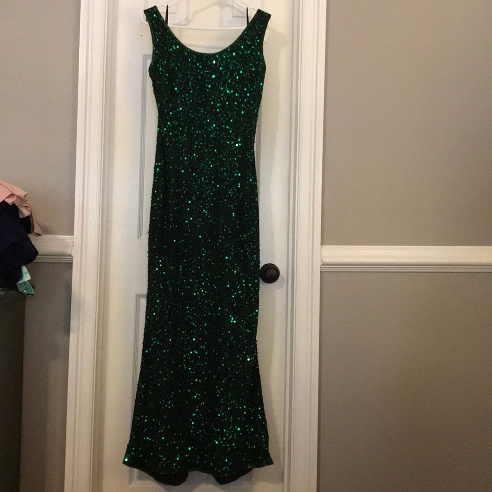 Gorgeous sequined silk-lined gown